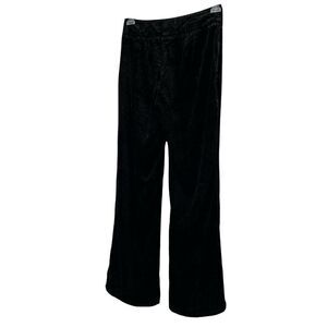 Talbots Black Crushed Velvet Pants Trousers Womens Size 2 Bootcut Classic Chic
